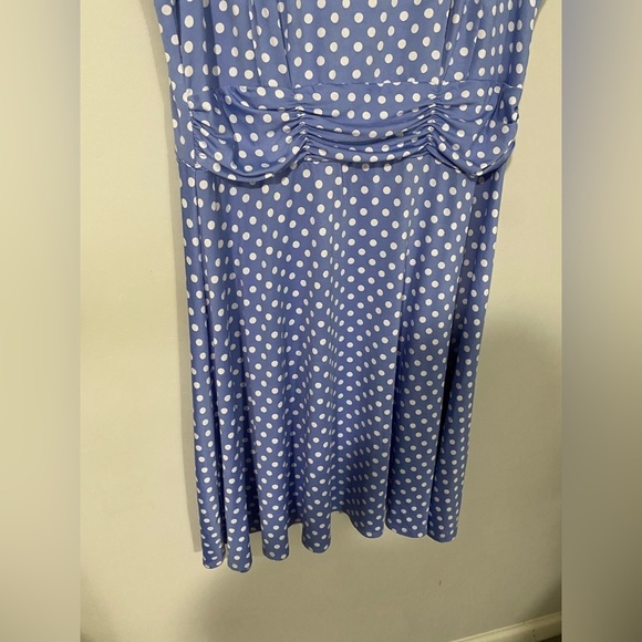 Perceptions - Blue and White Polka Dots Dress - Picture 11 of 12